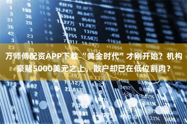 万师傅配资APP下载 “黄金时代”才刚开始？机构豪赌5000美元之上，散户却已在低位割肉？